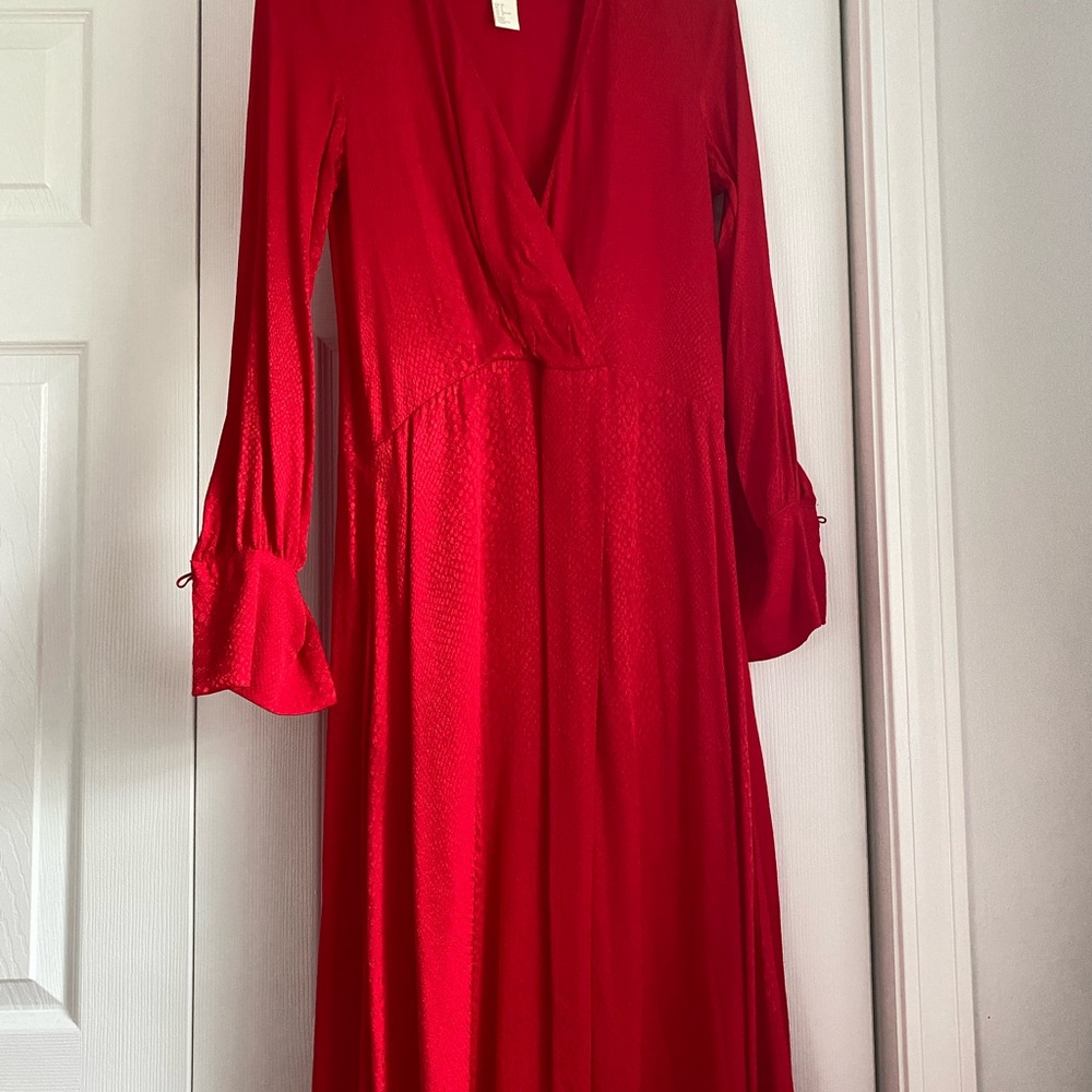 H&M Vibrant Red Midi Dress